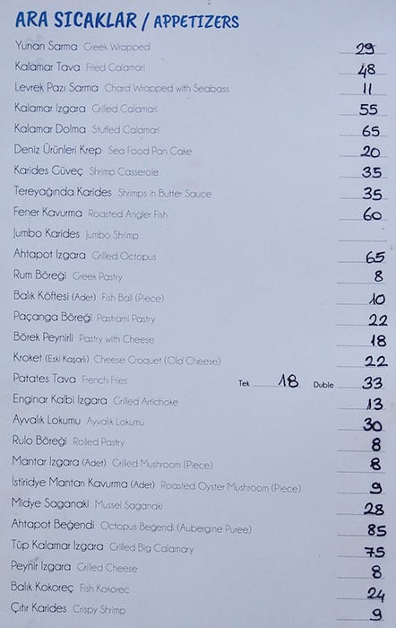 Kalpazankaya Restaurant Menu Menu For Kalpazankaya Restaurant Burgazada Istanbul