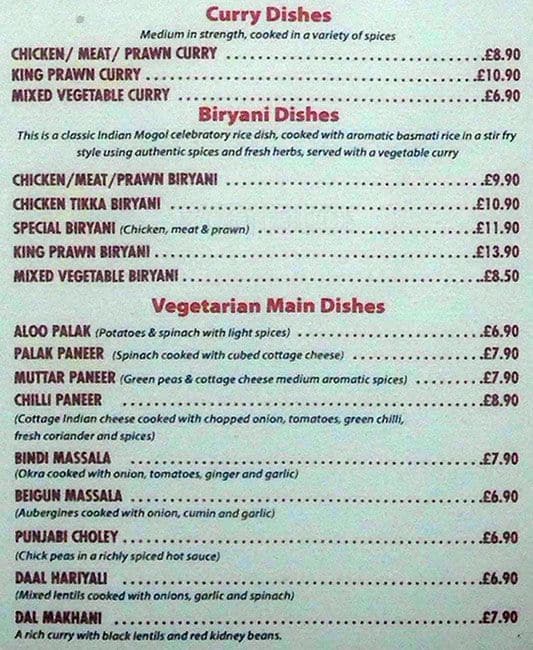 Menu at Spice Garden restaurant, Borehamwood, 209 Shenley Rd