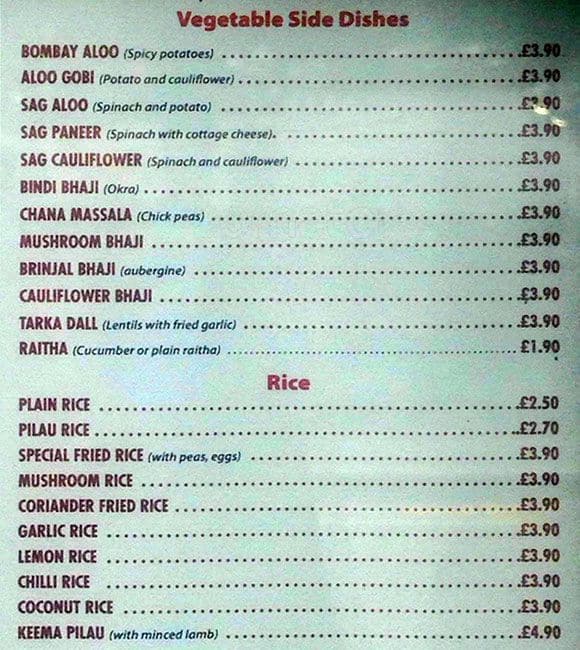 Menu at Spice Garden restaurant, Borehamwood, 209 Shenley Rd