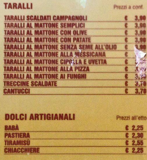 Menu di La Contadina 