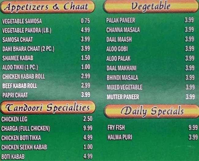 Shandar Sweet & Restaurant Menu Urbanspoon/Zomato
