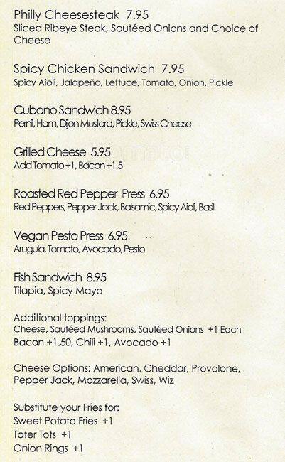 Bar Ly menu