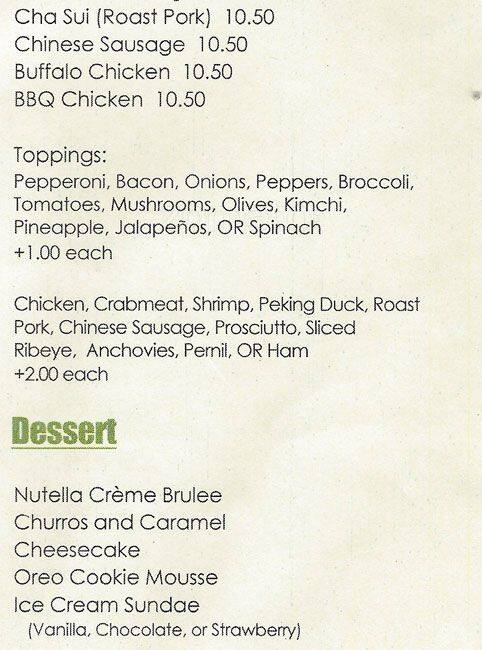 Bar Ly menu