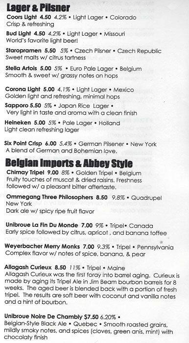 Bar Ly menu