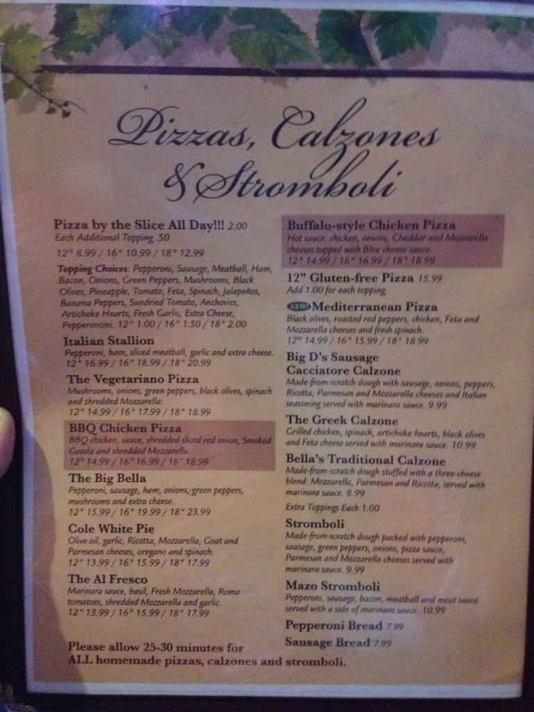Bella S Menu Menu For Bella S Banner Elk Banner Elk