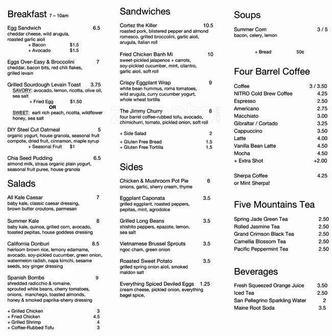 Foundation Cafe Menu, Menu for Foundation Cafe, Chinatown, San