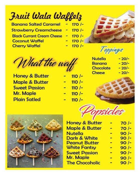 Menu of The Belgian Waffelz, Kothrud, Pune