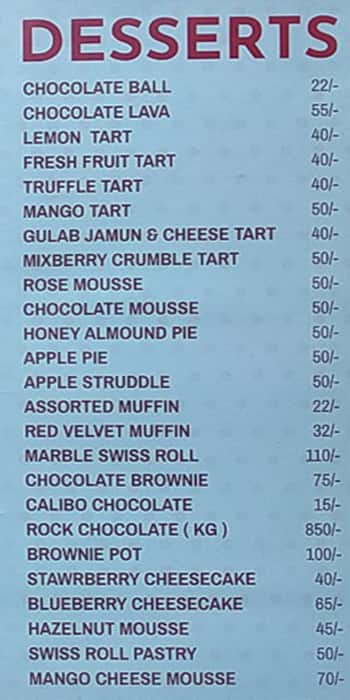 Sin City Cakes and Bakes. menu