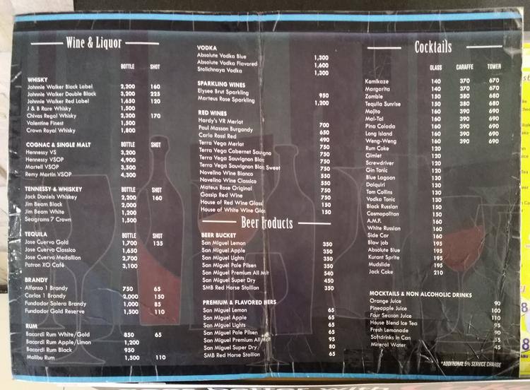 Menu at David's Tea House restaurant, Pasay