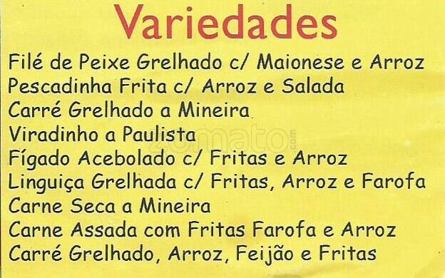 Bar Sonho do Flamengo cardápio