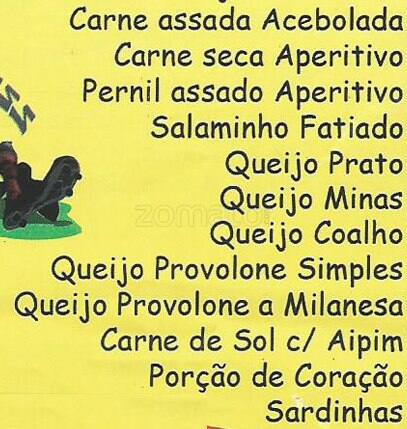 Bar Sonho do Flamengo cardápio