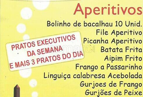 Bar Sonho do Flamengo cardápio