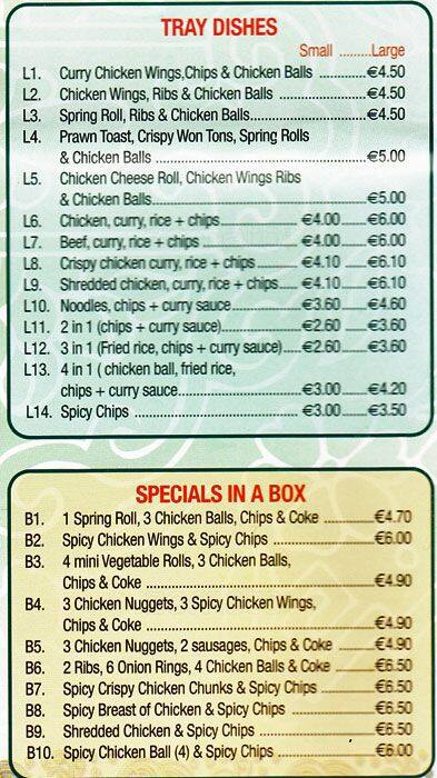 Kings Gardens Menu Menu For Kings Gardens Tallaght Dublin