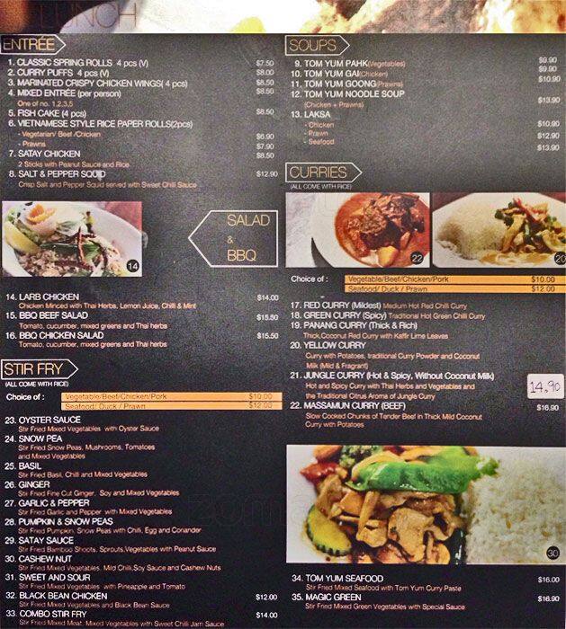 Eat Thai The Original Menu Menu For Eat Thai The Original 