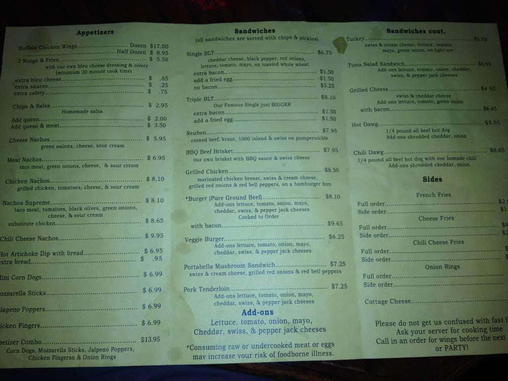 Menu at The Peanut pub & bar, Overland Park, Metcalf Ave