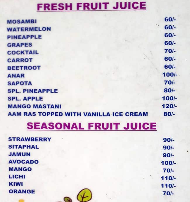 Sri Radhe Ice Cream Chills and Thrills menu