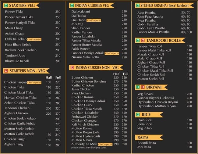 Menu of Kitchen Lababdar, Sector 49, Noida