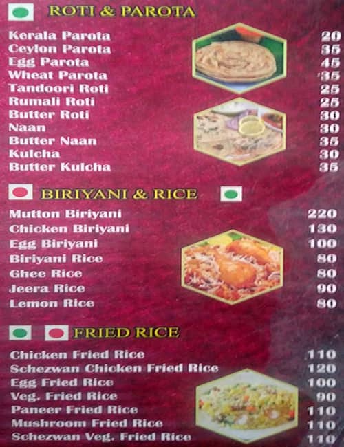 Kabab Mehal menu