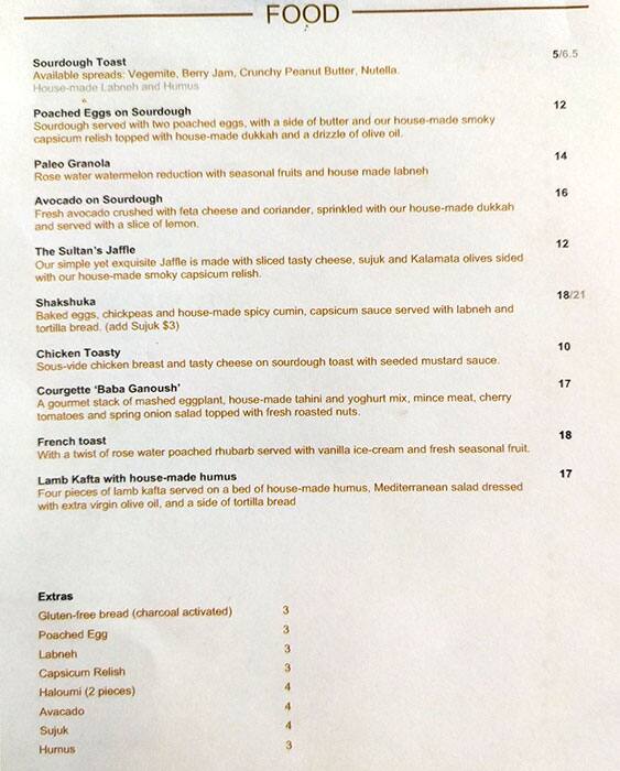 Meraki Merchants menu