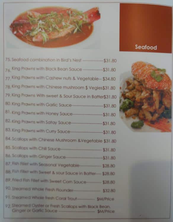 Walrus Chinese Restaurant Menu