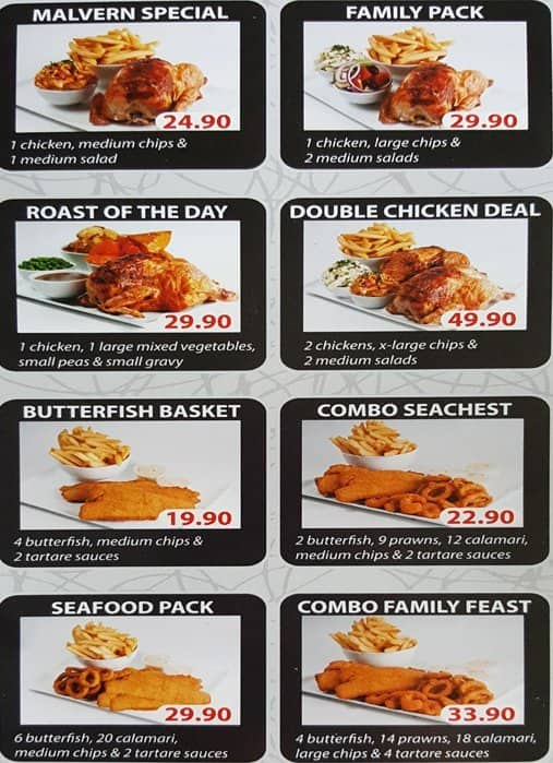 Menu At Captain Chargrill And Seafood Fast Food, Unley