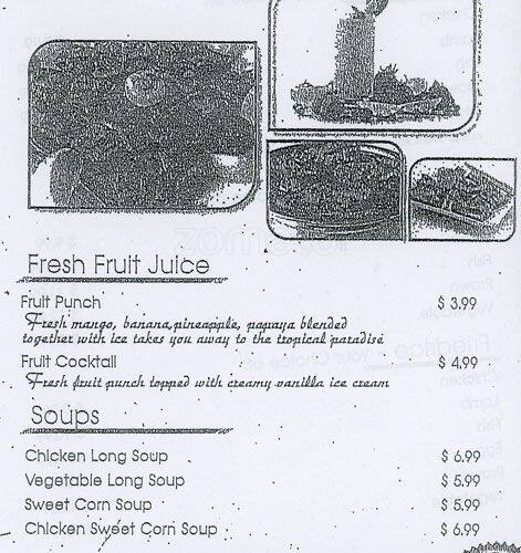 Pacific Pizza & Fusion menu