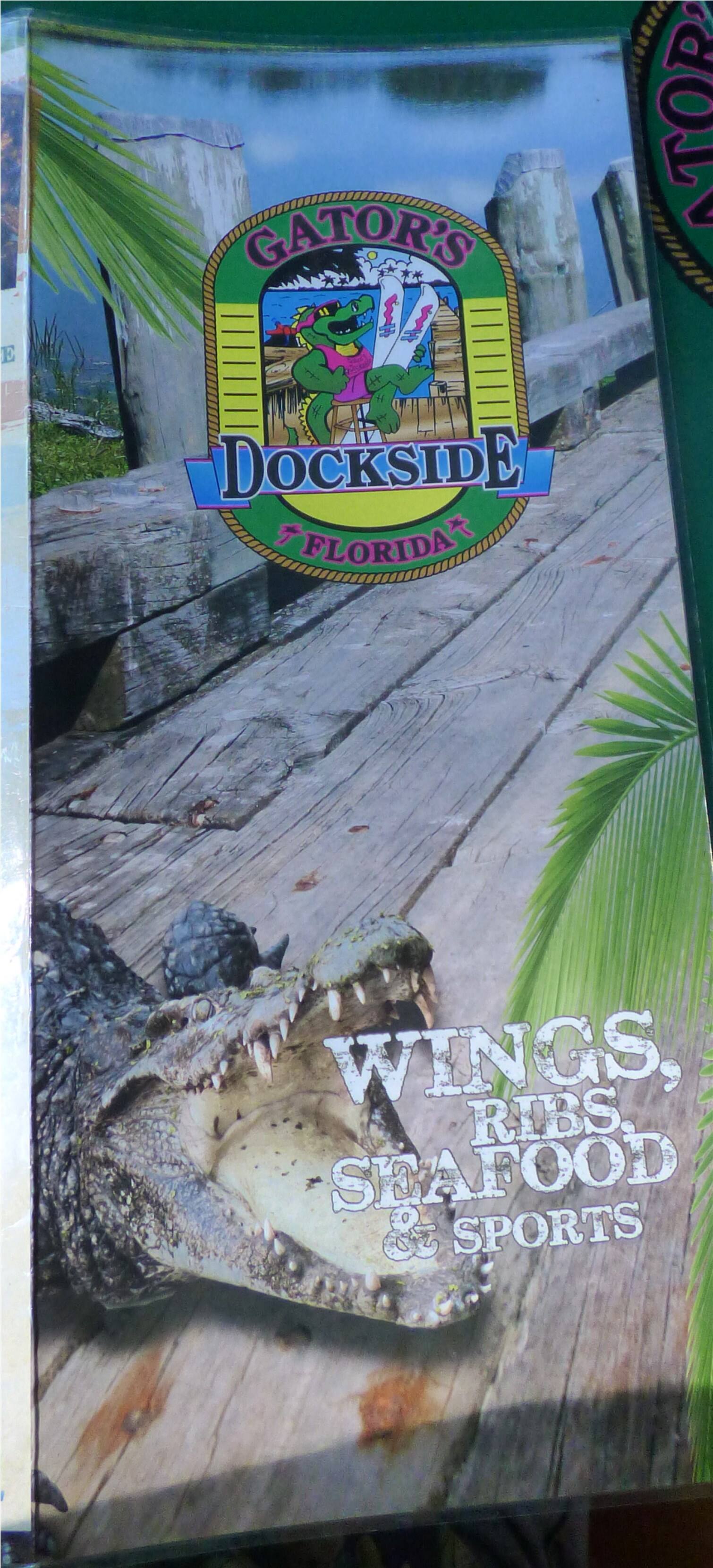 Menu at Gator's Dockside pub & bar, Ocala