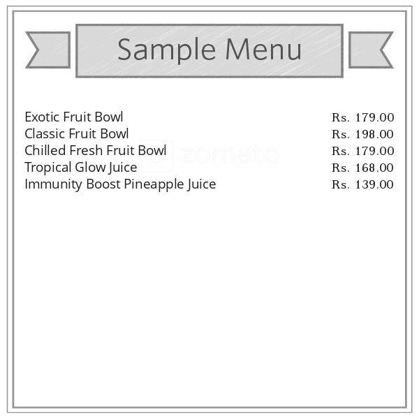 The fruit bowl menu