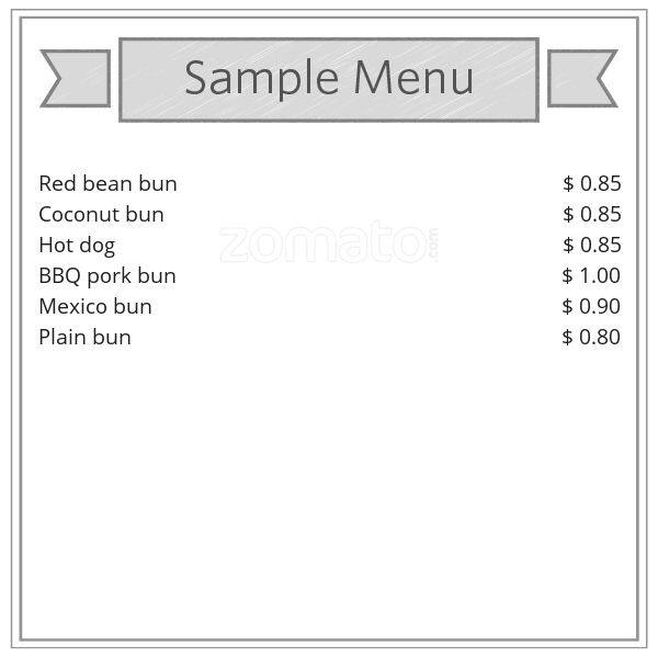 Tokyo Bakery menu