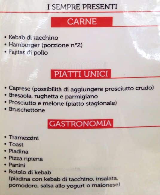 Menu di Sisters 
