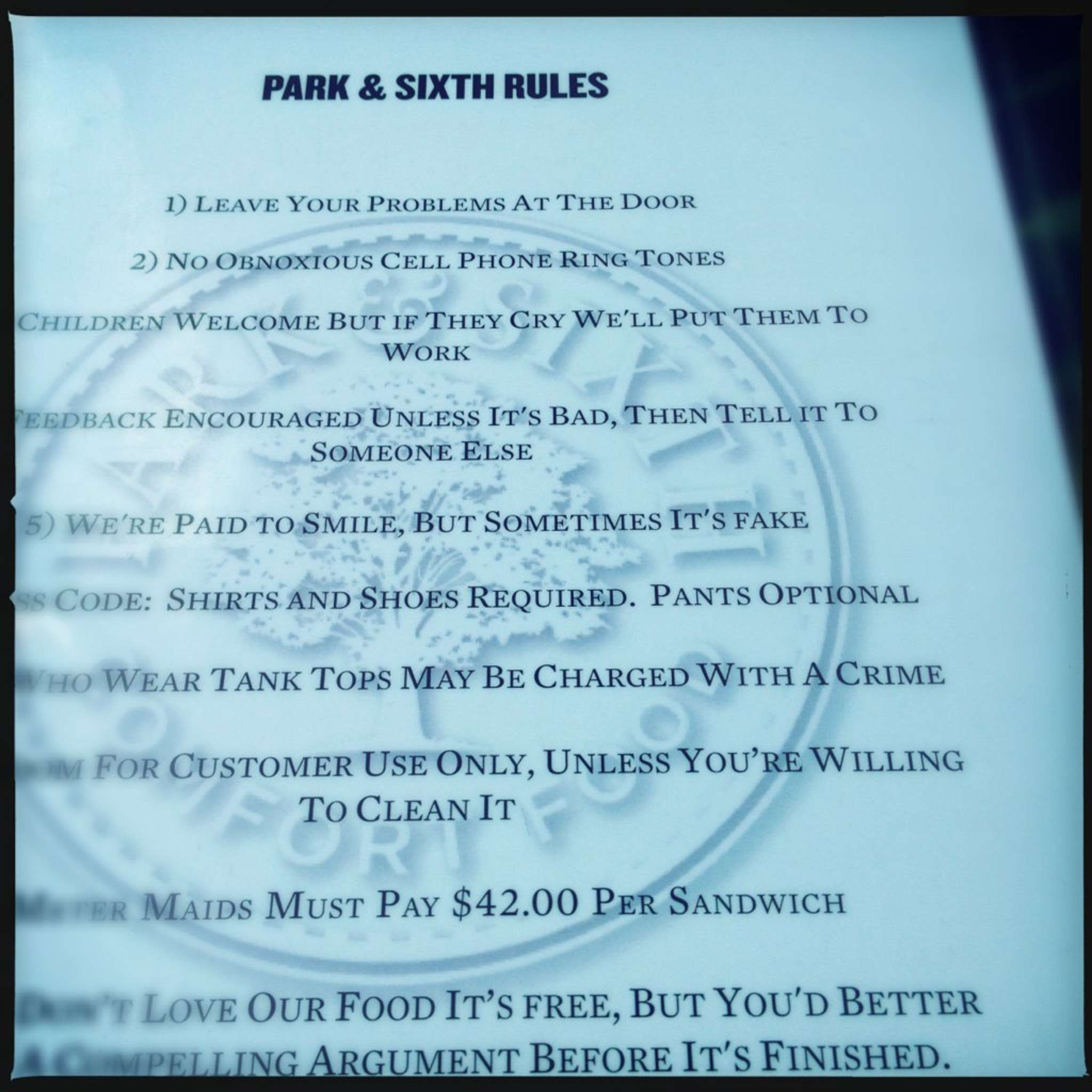 Park Sixth Comfort Food Menu