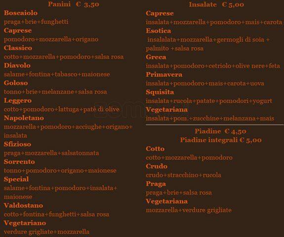 Menu di Tatanka Milano 