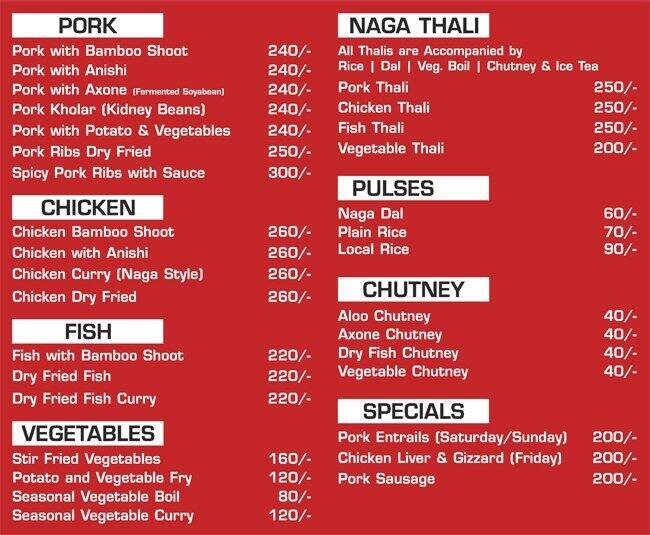 Menu at Bamboo Hut, New Delhi, House no 5 gate 1