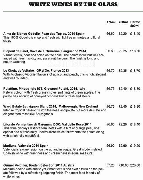 Menu at The Palmerston pub & bar, London, 91 Lordship Ln