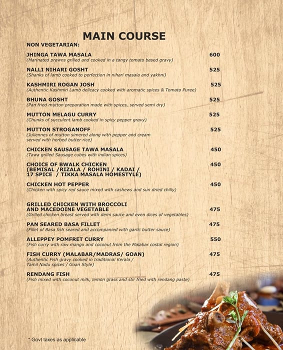 Board Walk The Restaurant menu