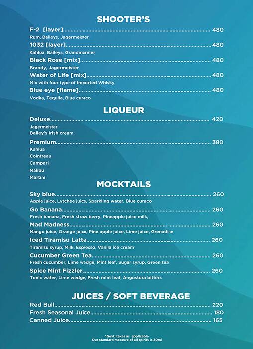 Board Walk The Restaurant menu