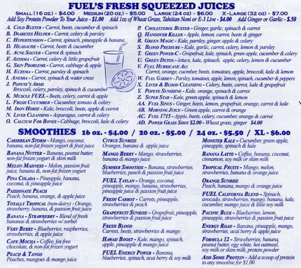 Fuel Champion Restaurant Menu, Menu for Fuel Champion Restaurant