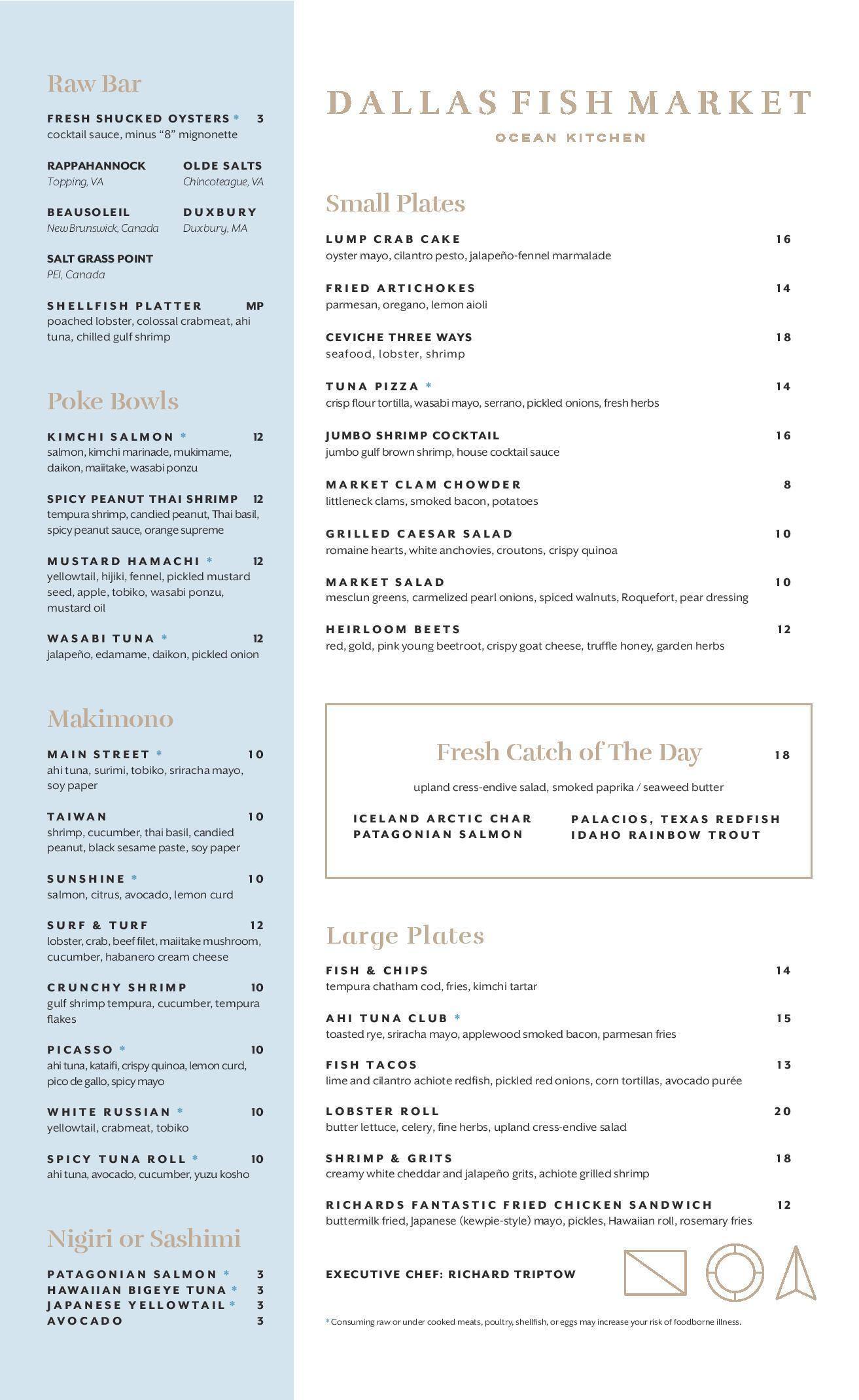 Carta de Dallas Fish Market