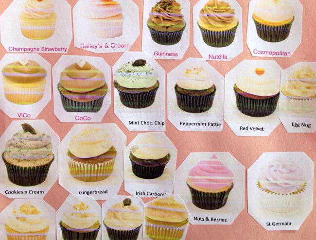 Yours Truly Cupcake menu