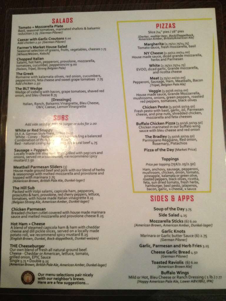 Epic Pizza and Subs Menu, Menu for Epic Pizza and Subs, Soulard ...