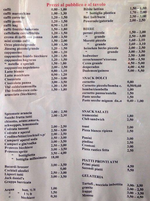 Menu di Gelateria Bistrò Pasticceria Stingi 