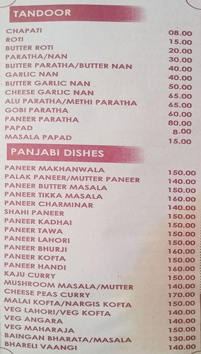 Satvik Only Veg menu