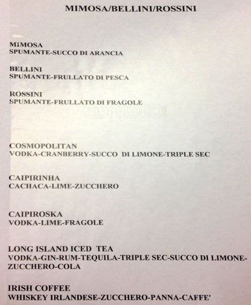 Menu di Aquarius Bar Tabaccheria - Partner Elfbar 