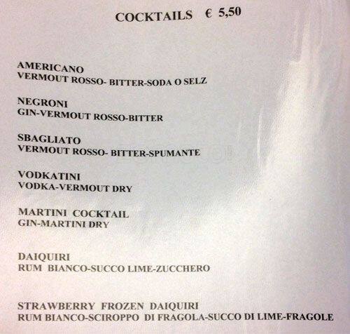 Menu di Aquarius Bar Tabaccheria - Partner Elfbar 