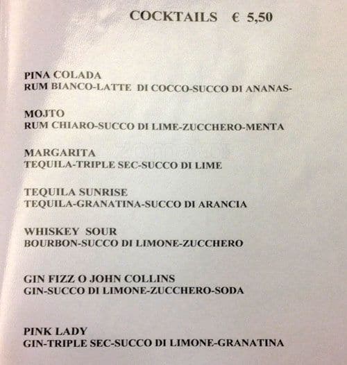 Menu di Aquarius Bar Tabaccheria - Partner Elfbar 