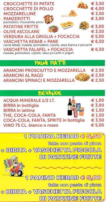 Menu di Pizzeria pomodorino basilico 
