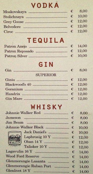Menu di Gino in Trastevere 