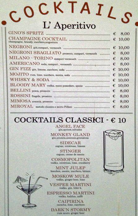 Menu di Gino in Trastevere 