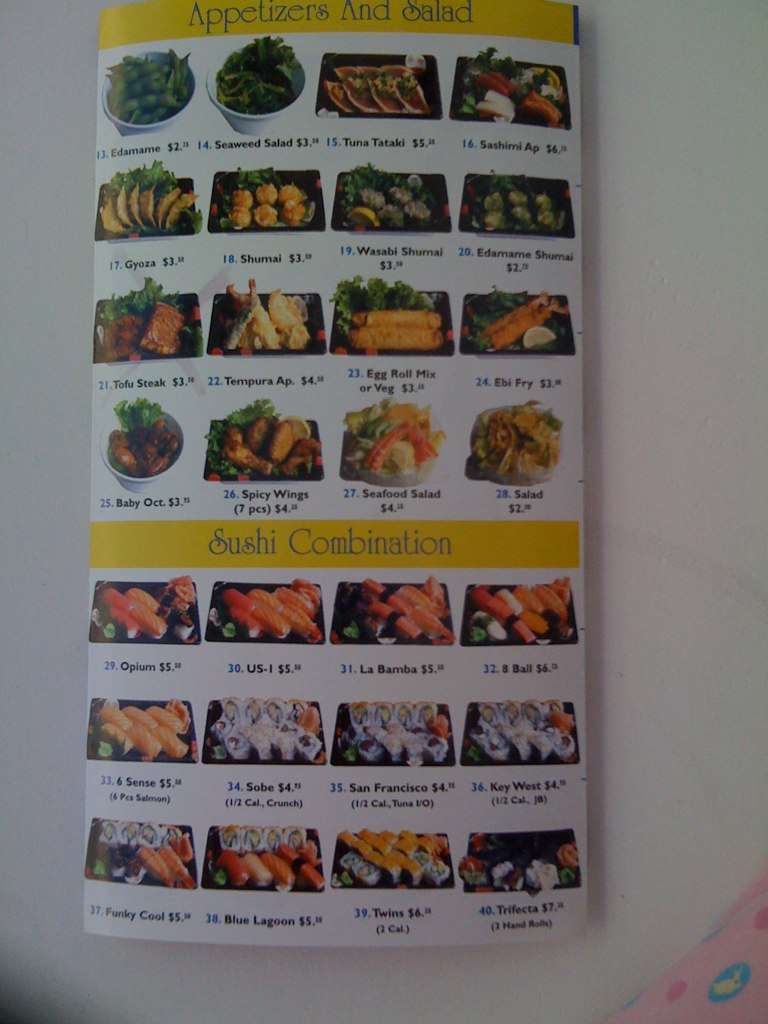 Iron Sushi Menu, Menu for Iron Sushi, Downtown Miami, Miami