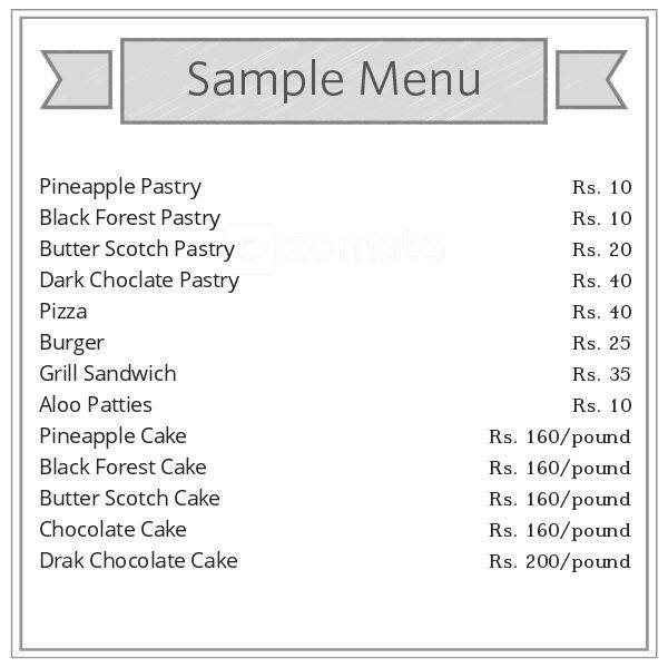 Honey Bakery & Ice Cream Parlour Menu Zomato